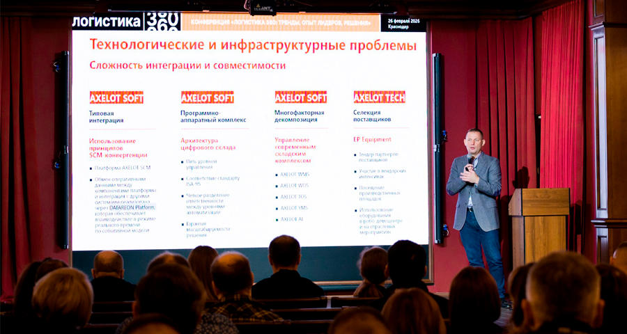 Директор по развитию бизнеса AXELOT Артём Долгих на конференции "Логистики 360" в Краснодаре