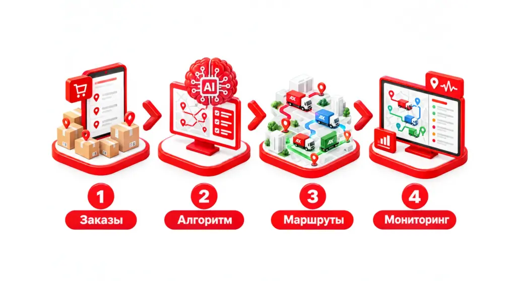 Маршрутизация доставки — схема работы автоматического планирования маршрутов